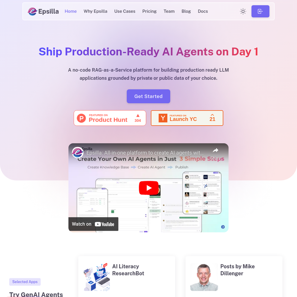 Epsilla website screenshot Epsilla website screenshot