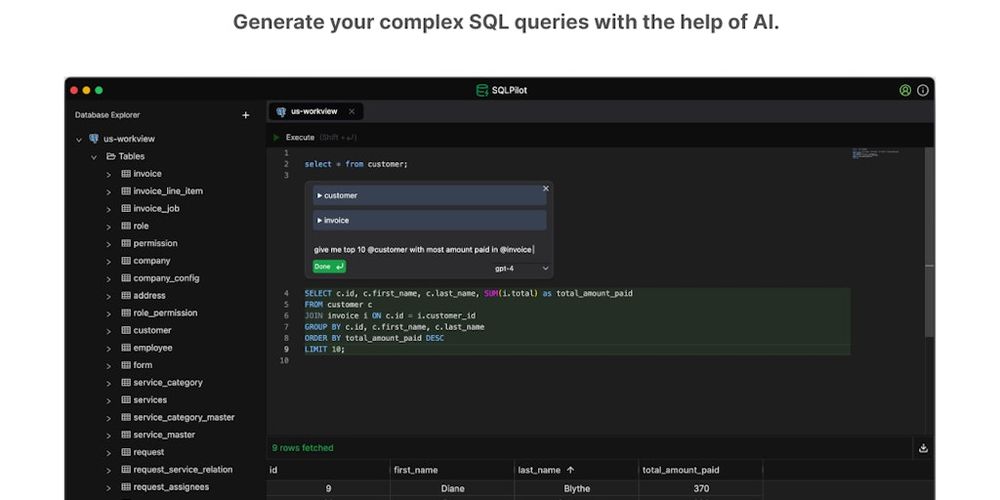SQLPilot website screenshot SQLPilot website screenshot
