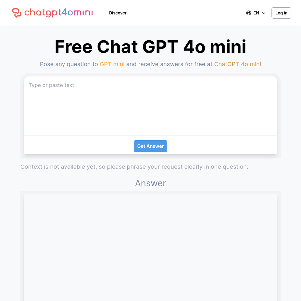 ChatGPT4o Mini website screenshot ChatGPT4o Mini website screenshot