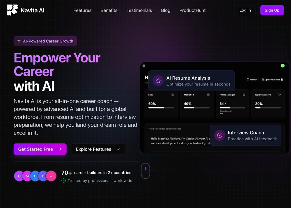 Navita AI website screenshot Navita AI website screenshot