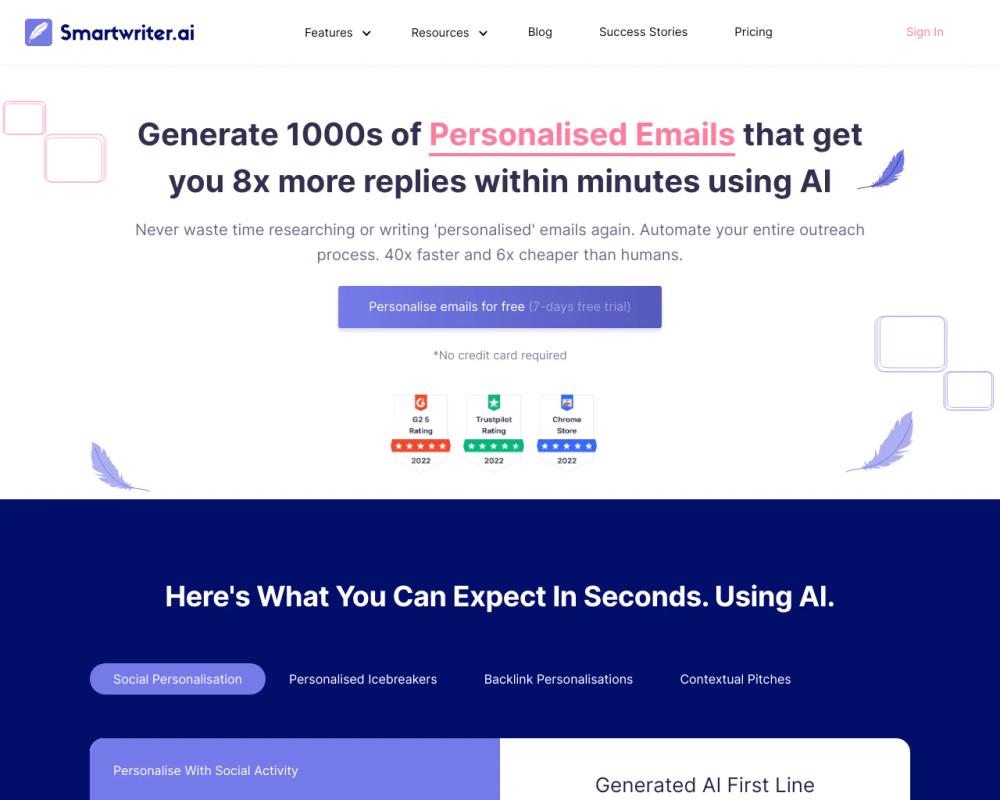 Smartwriter website screenshot Smartwriter website screenshot