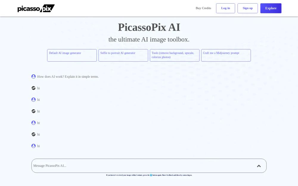 PicassoPix website screenshot PicassoPix website screenshot