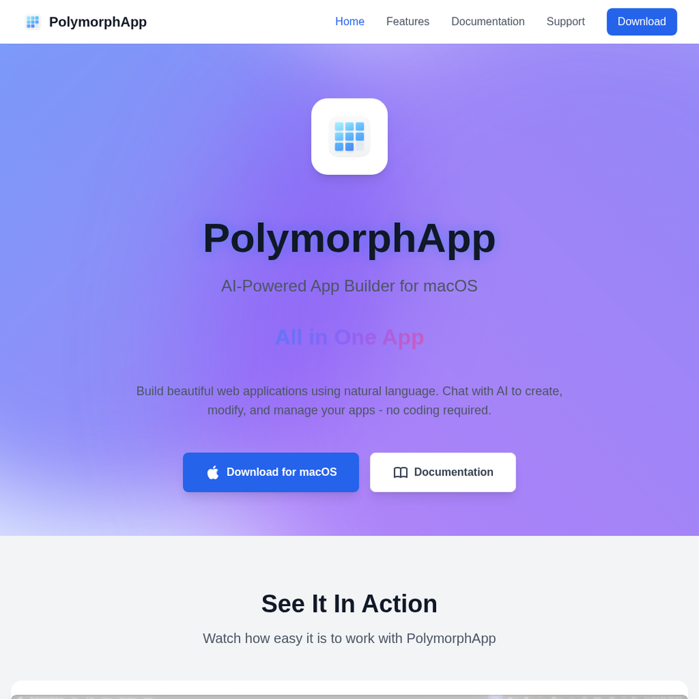 PolymorphApp website screenshot PolymorphApp website screenshot
