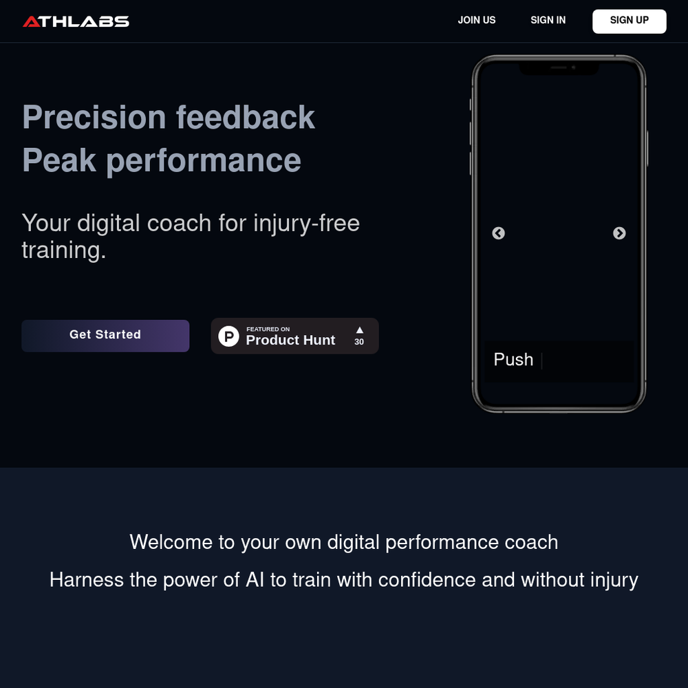 Athlabs website screenshot Athlabs website screenshot