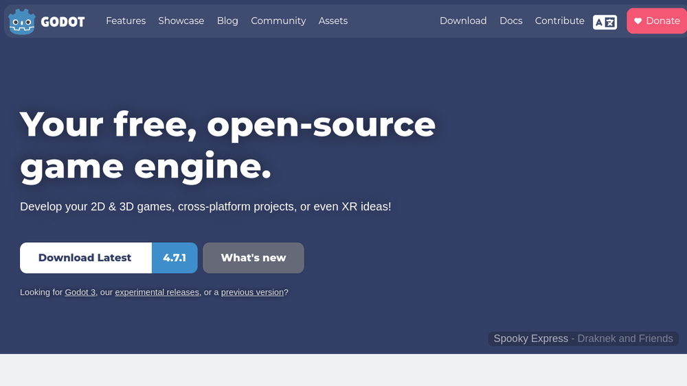 Godot Engine website screenshot Godot Engine website screenshot