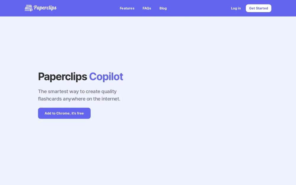 Paperclips Copilot website screenshot Paperclips Copilot website screenshot