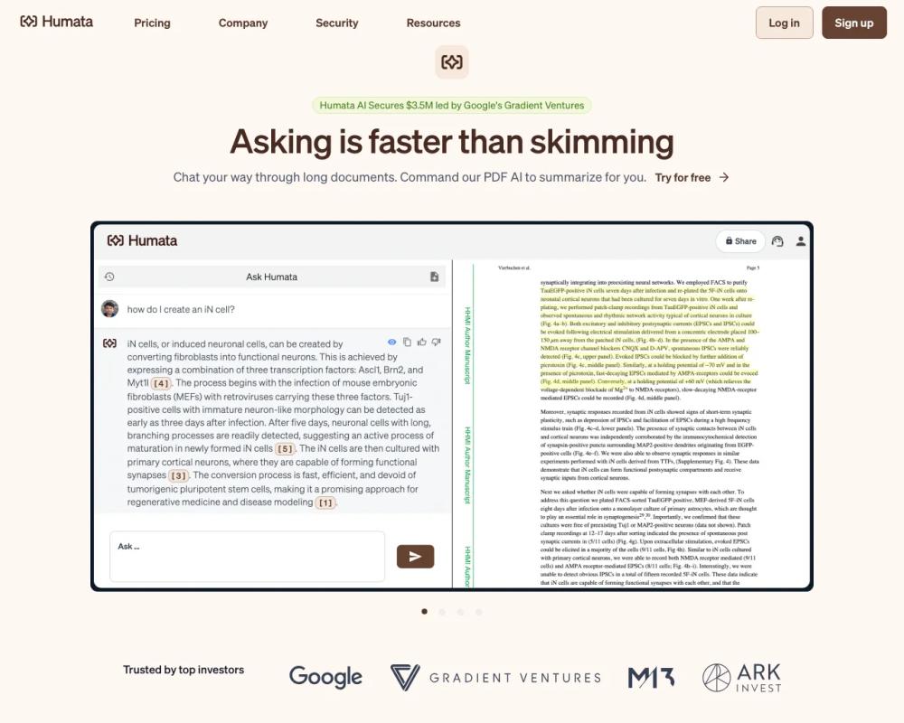 HUMATA website screenshot HUMATA website screenshot