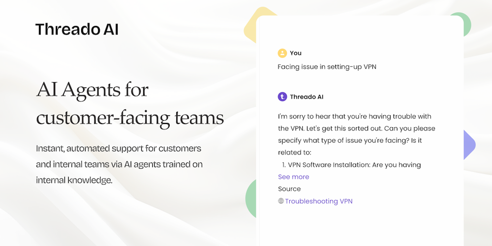 Threado AI website screenshot Threado AI website screenshot