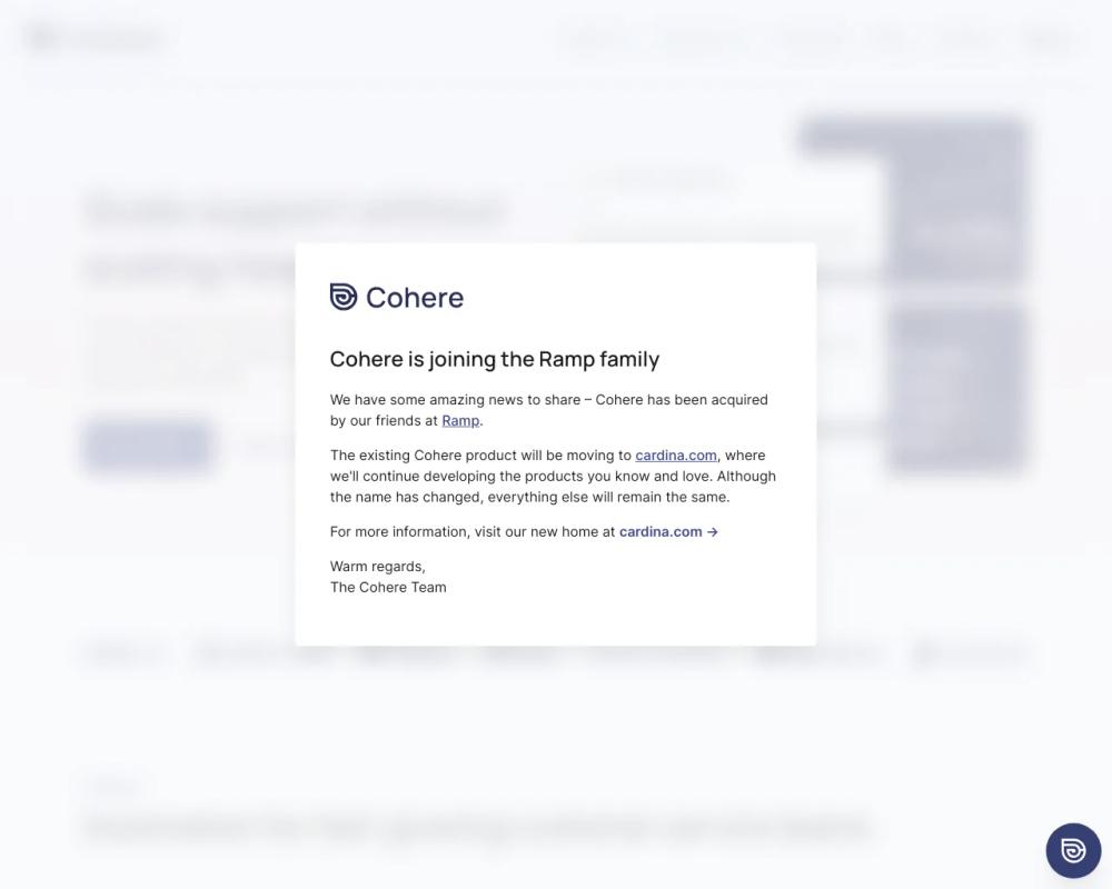 AI Answers by Cohere website screenshot AI Answers by Cohere website screenshot