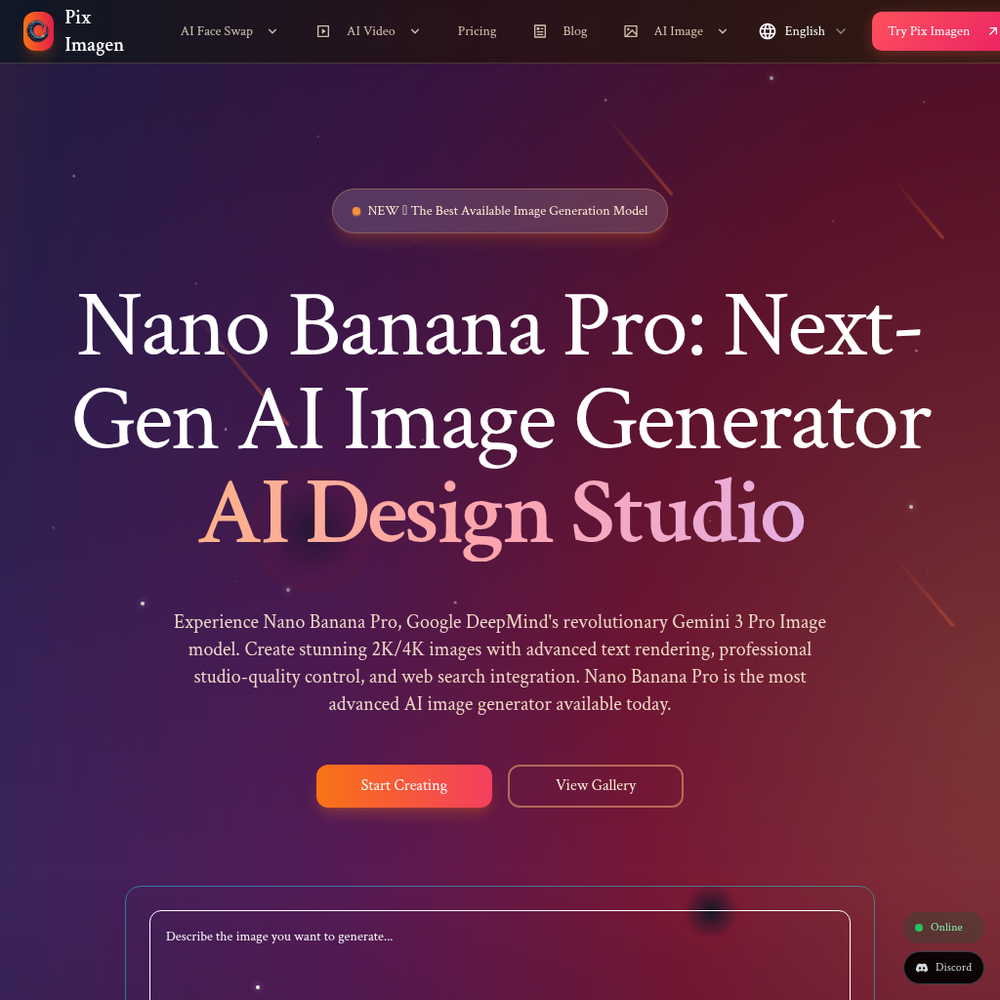 Nano Banana Pro website screenshot Nano Banana Pro website screenshot
