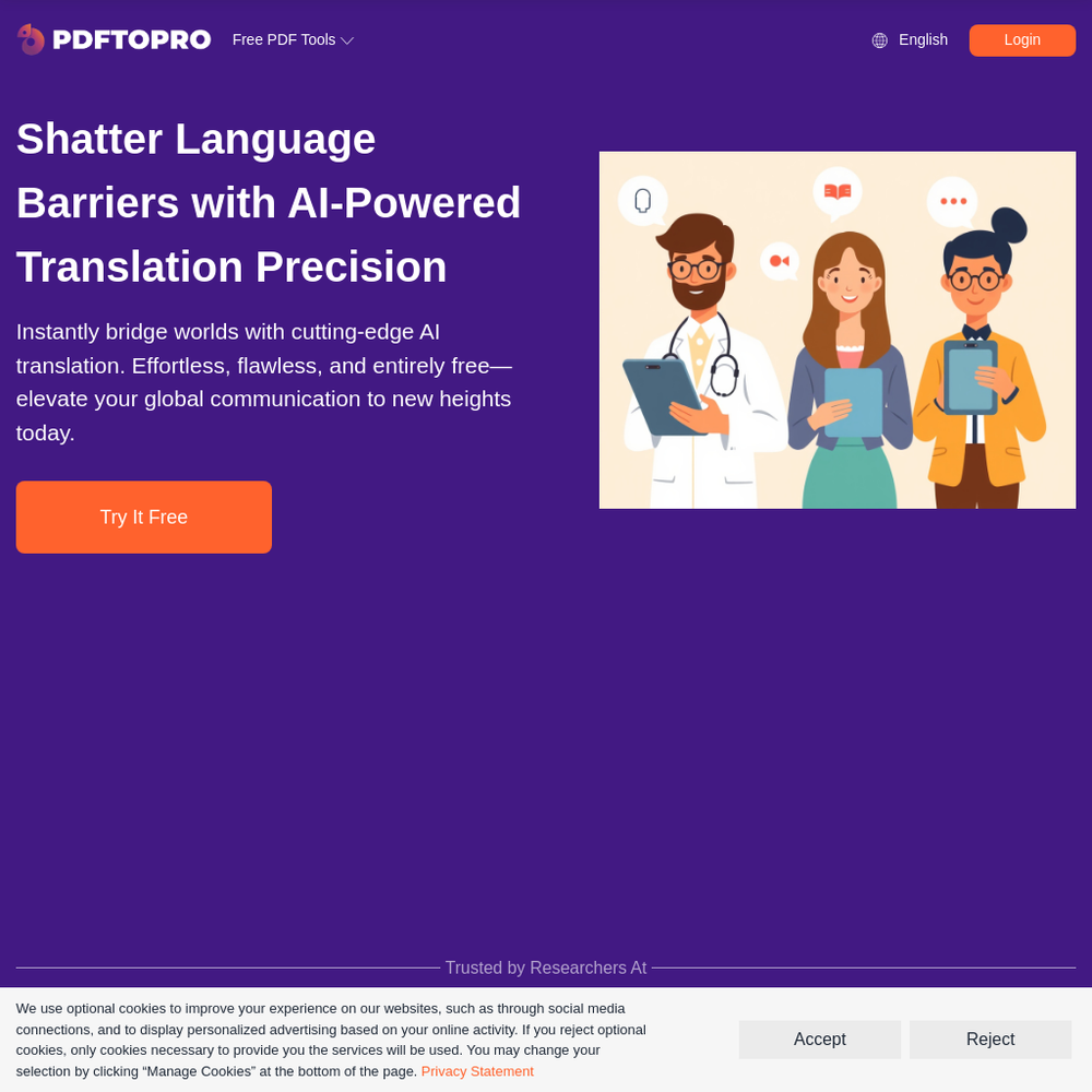 PDFto.PRO website screenshot PDFto.PRO website screenshot