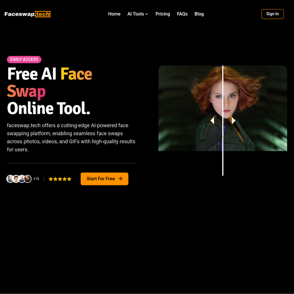 Faceswap.tech website screenshot Faceswap.tech website screenshot