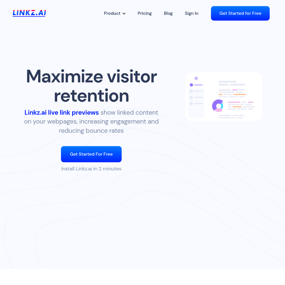 Linkz website screenshot Linkz website screenshot