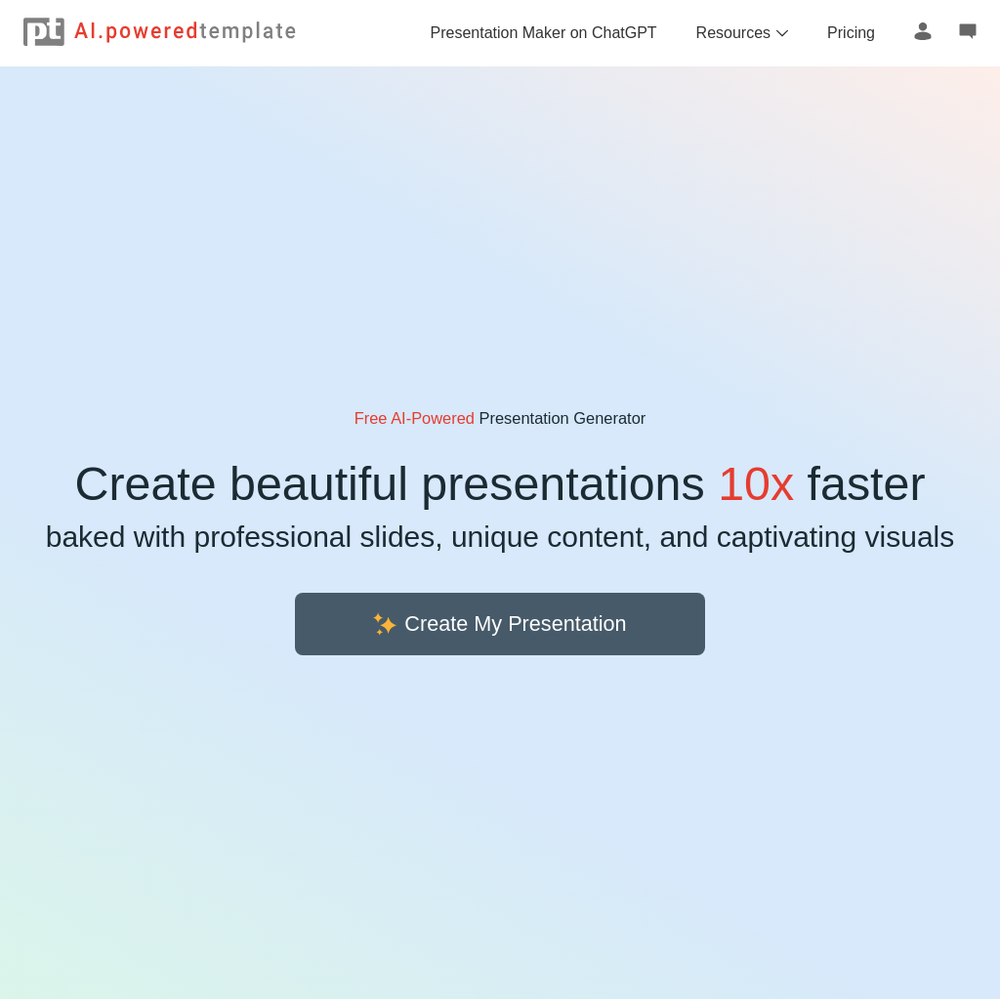 AI Powered Template website screenshot AI Powered Template website screenshot