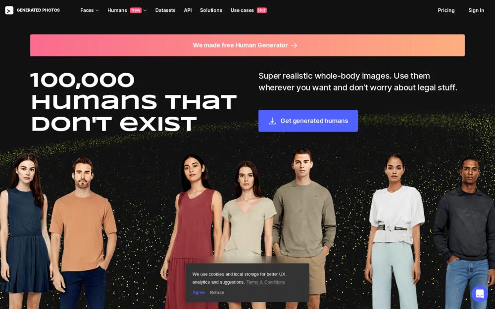 Generated Photos website screenshot Generated Photos website screenshot