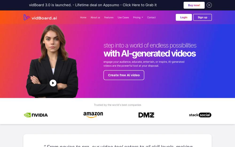Vidboard AI website screenshot Vidboard AI website screenshot