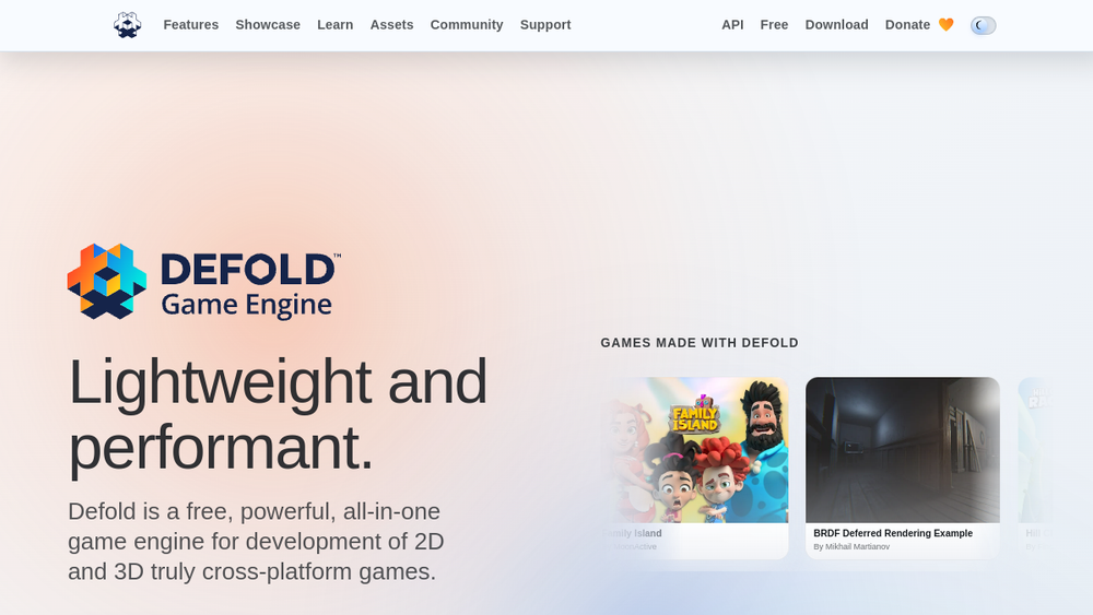 Defold website screenshot Defold website screenshot