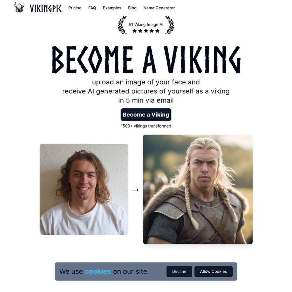 VikingPic - Become a Viking website screenshot VikingPic - Become a Viking website screenshot