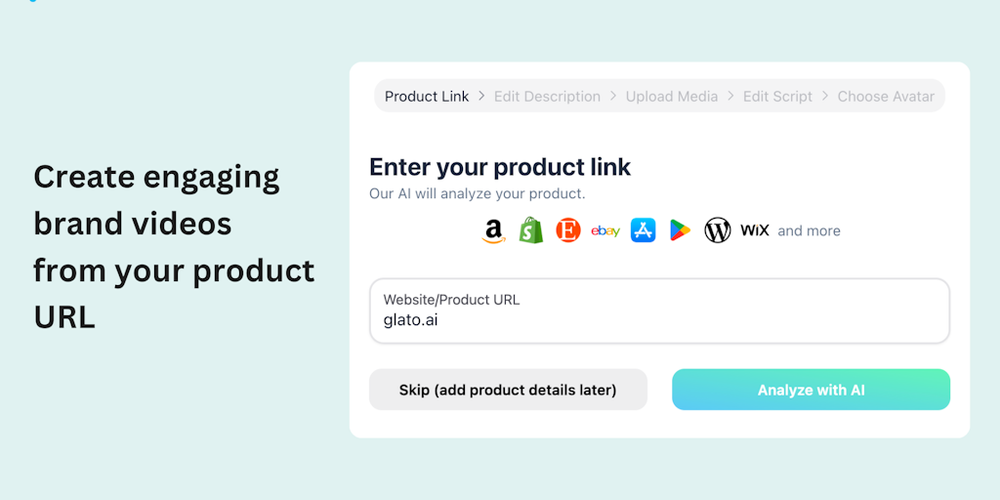 Glato AI (Beta) website screenshot Glato AI (Beta) website screenshot