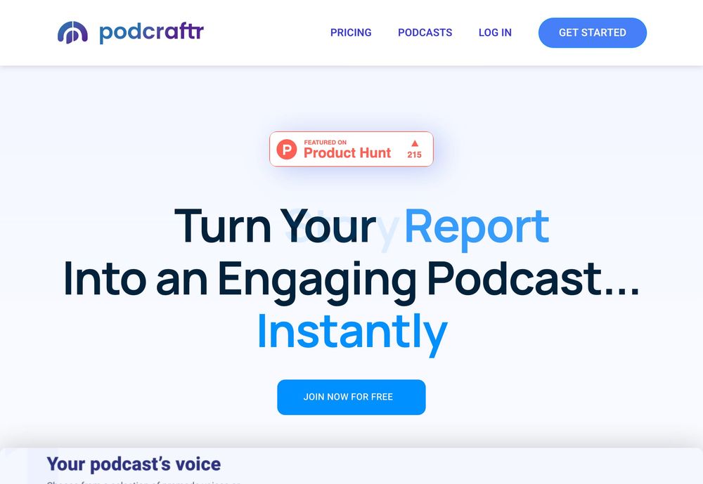 Podcraftr website screenshot Podcraftr website screenshot