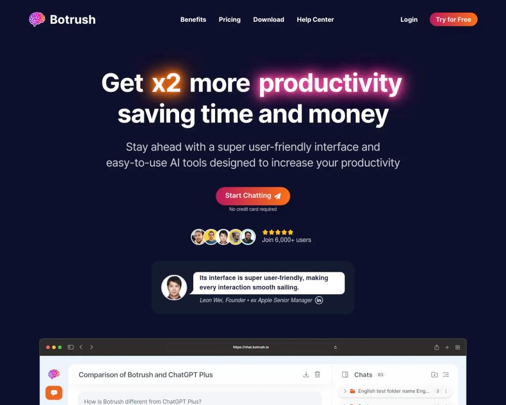 Botrush website screenshot Botrush website screenshot