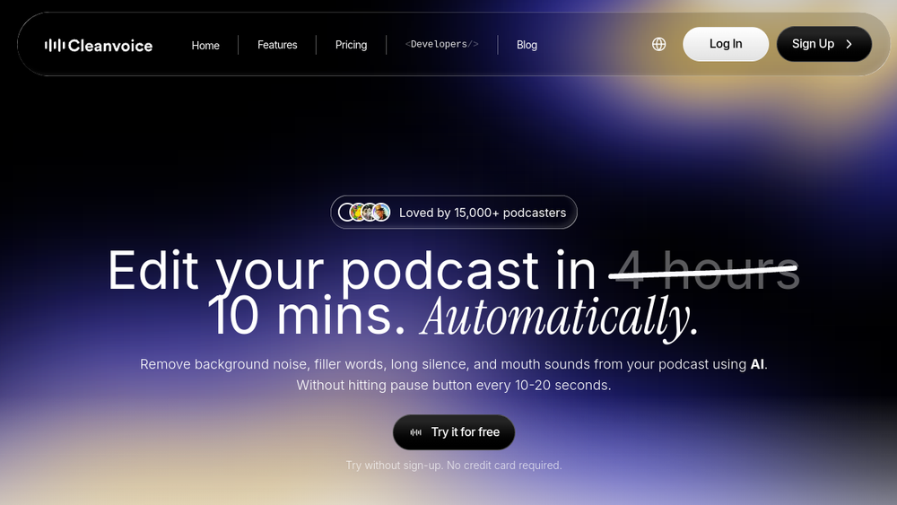 Cleanvoice website screenshot Cleanvoice website screenshot