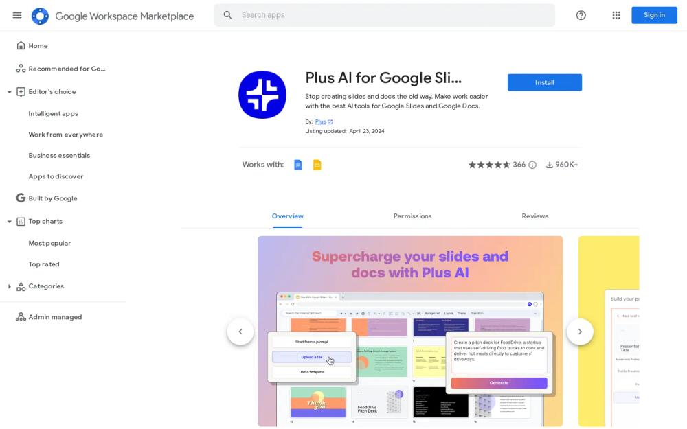 Plus AI website screenshot Plus AI website screenshot