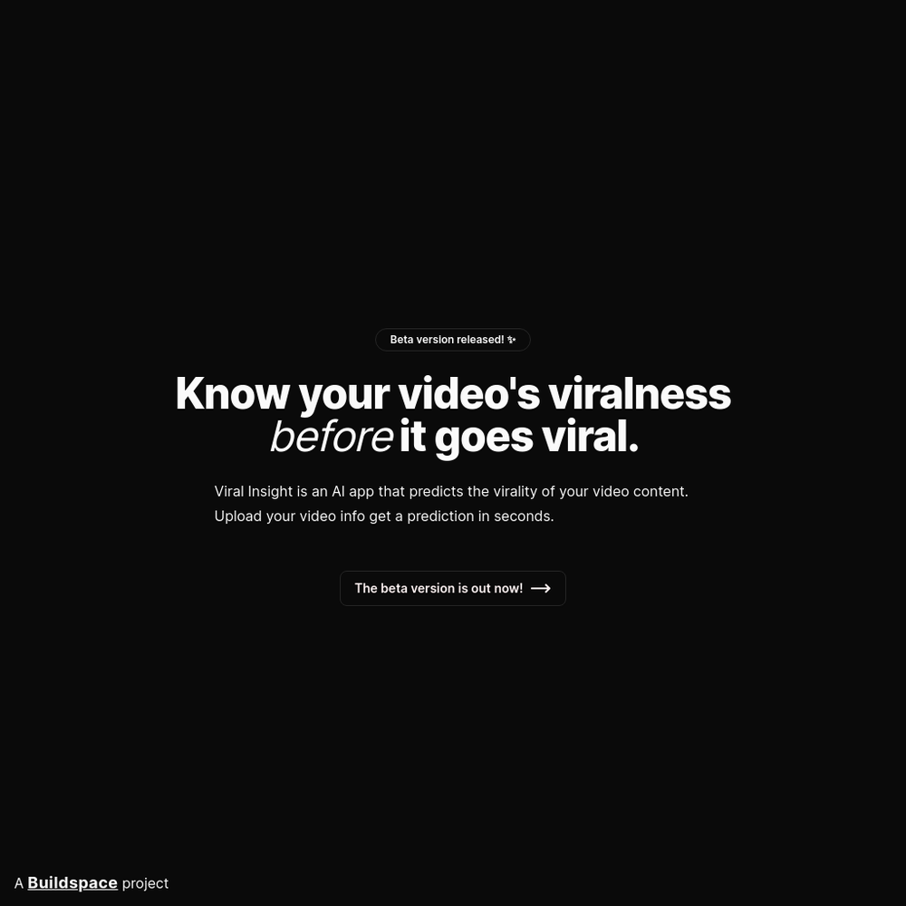 Viral Insight website screenshot Viral Insight website screenshot