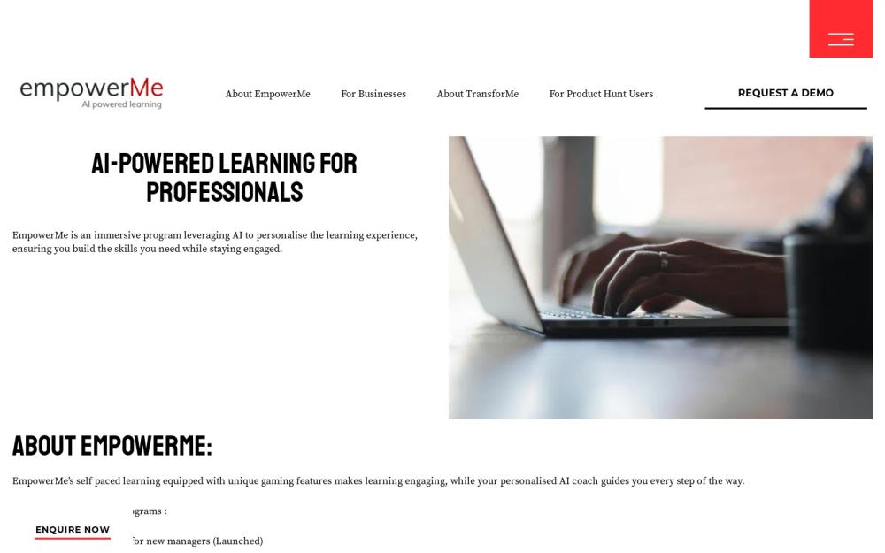 EmpowerMe website screenshot EmpowerMe website screenshot