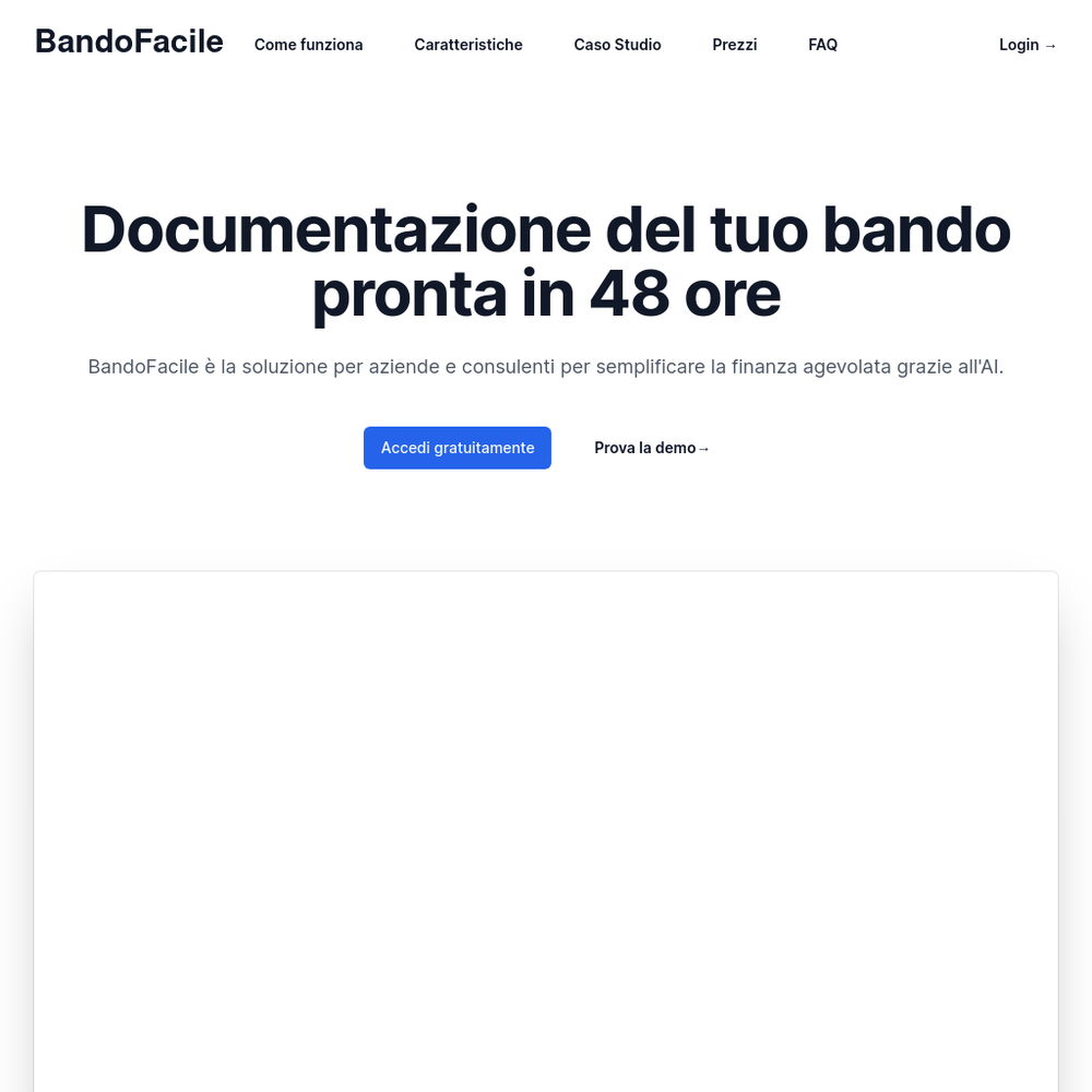BandoFacile website screenshot BandoFacile website screenshot