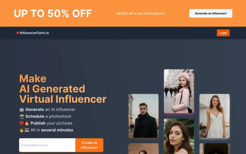 InfluencerFarm website screenshot InfluencerFarm website screenshot