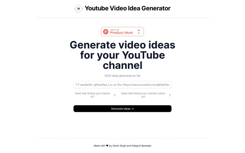 YT Ideas website screenshot YT Ideas website screenshot