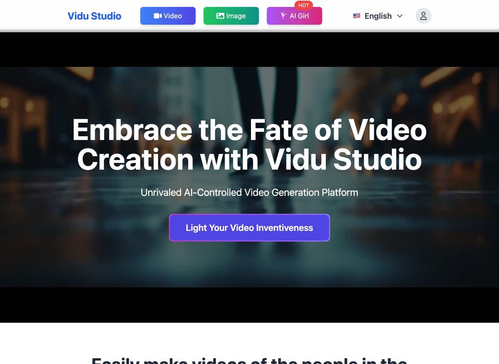 Vidu Studio website screenshot Vidu Studio website screenshot
