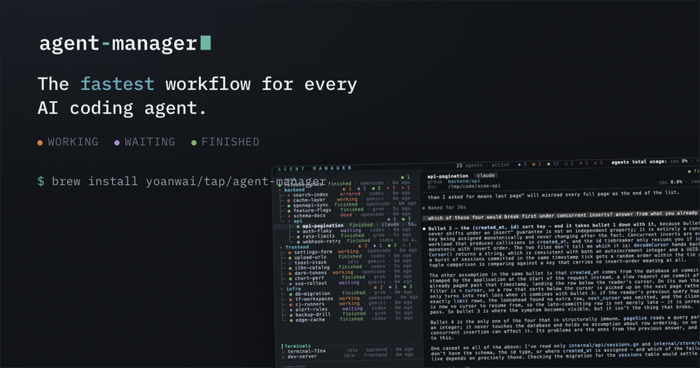 Screenshot of agent-manager Screenshot of agent-manager