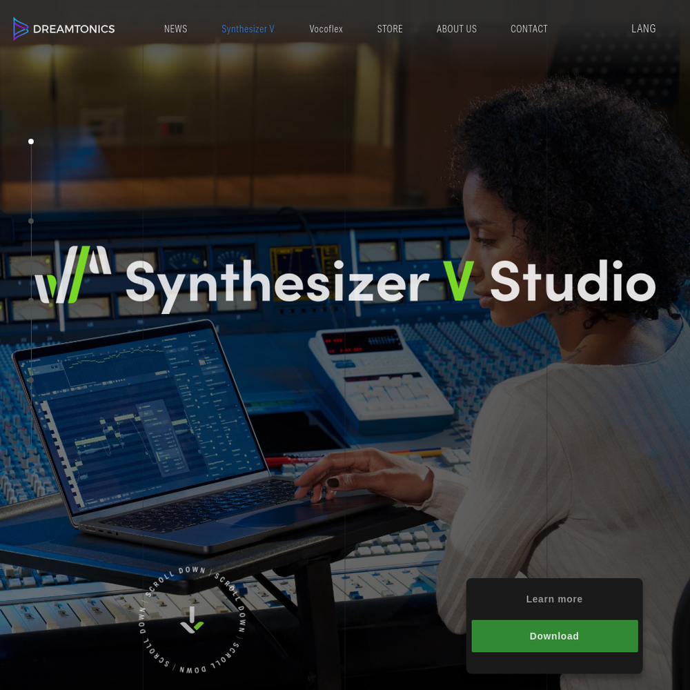 Synthesizer V website screenshot Synthesizer V website screenshot