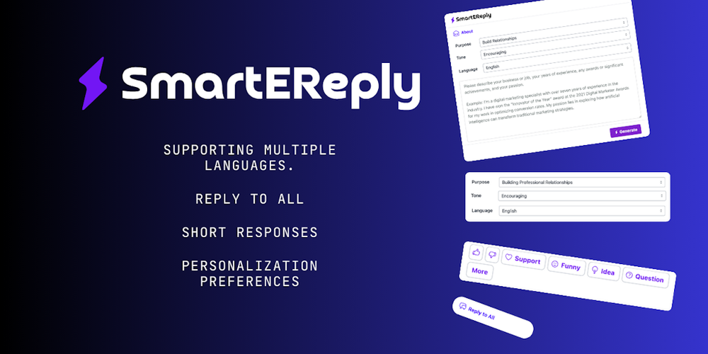 SmartEReply website screenshot SmartEReply website screenshot