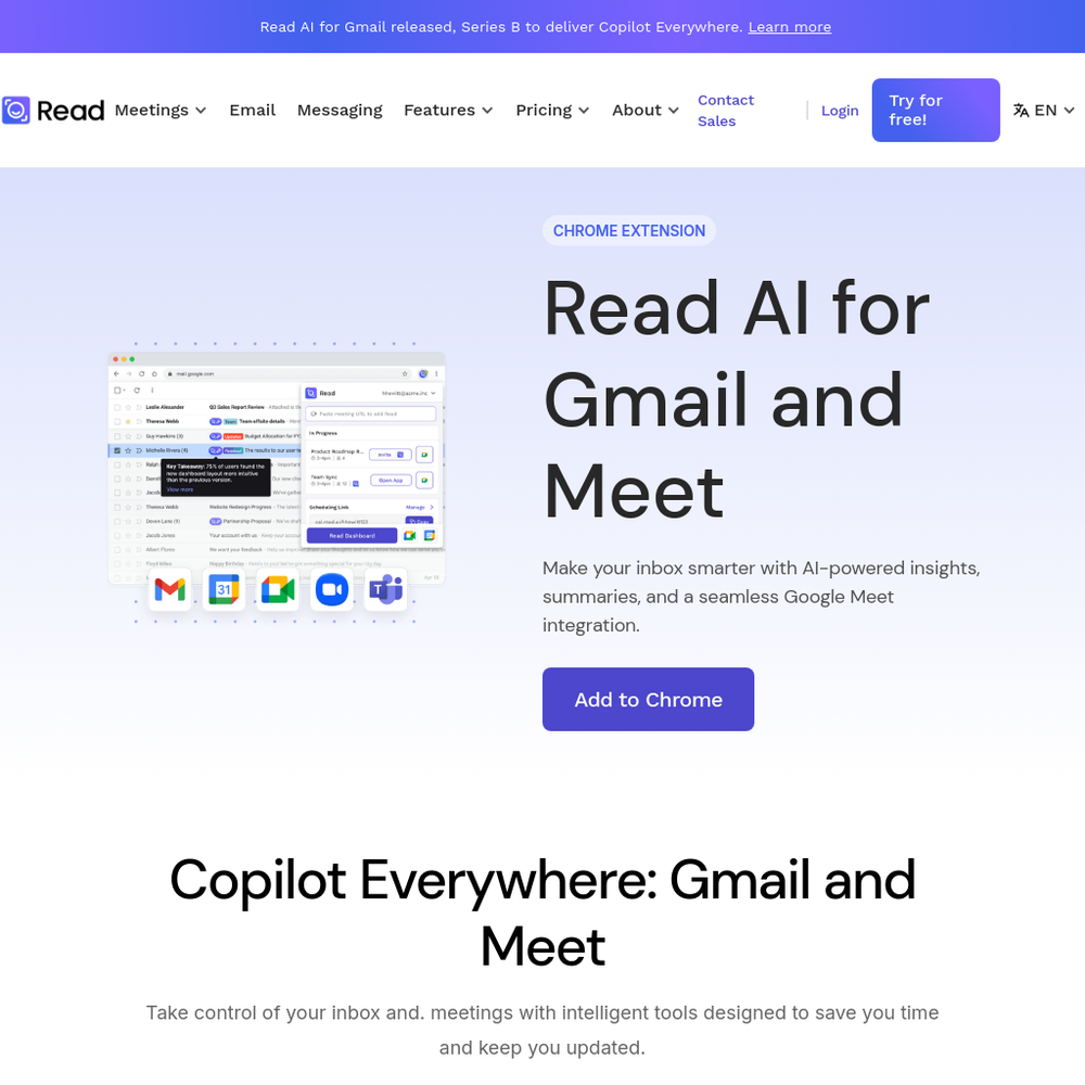 Read AI website screenshot Read AI website screenshot