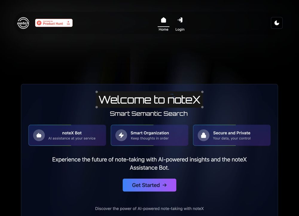 noteX website screenshot noteX website screenshot