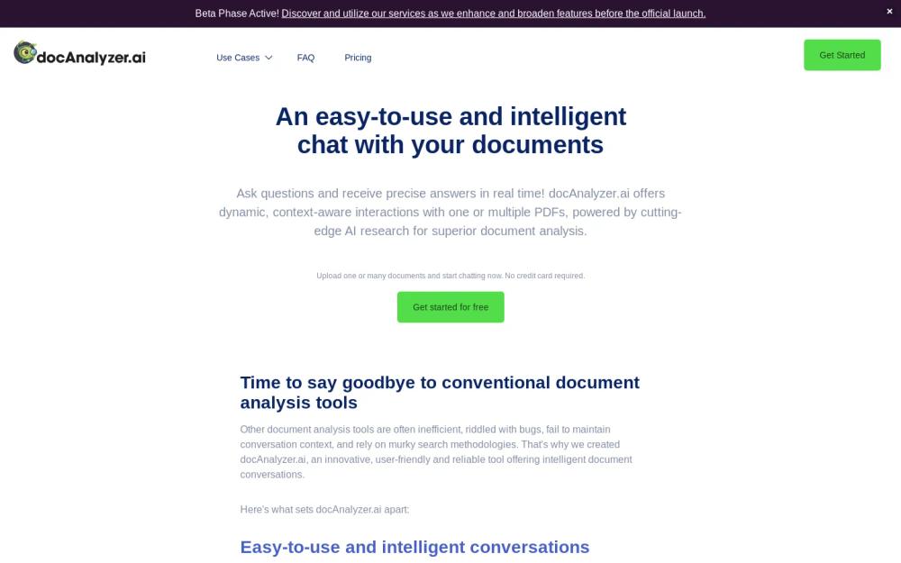 Docanalyzer website screenshot Docanalyzer website screenshot