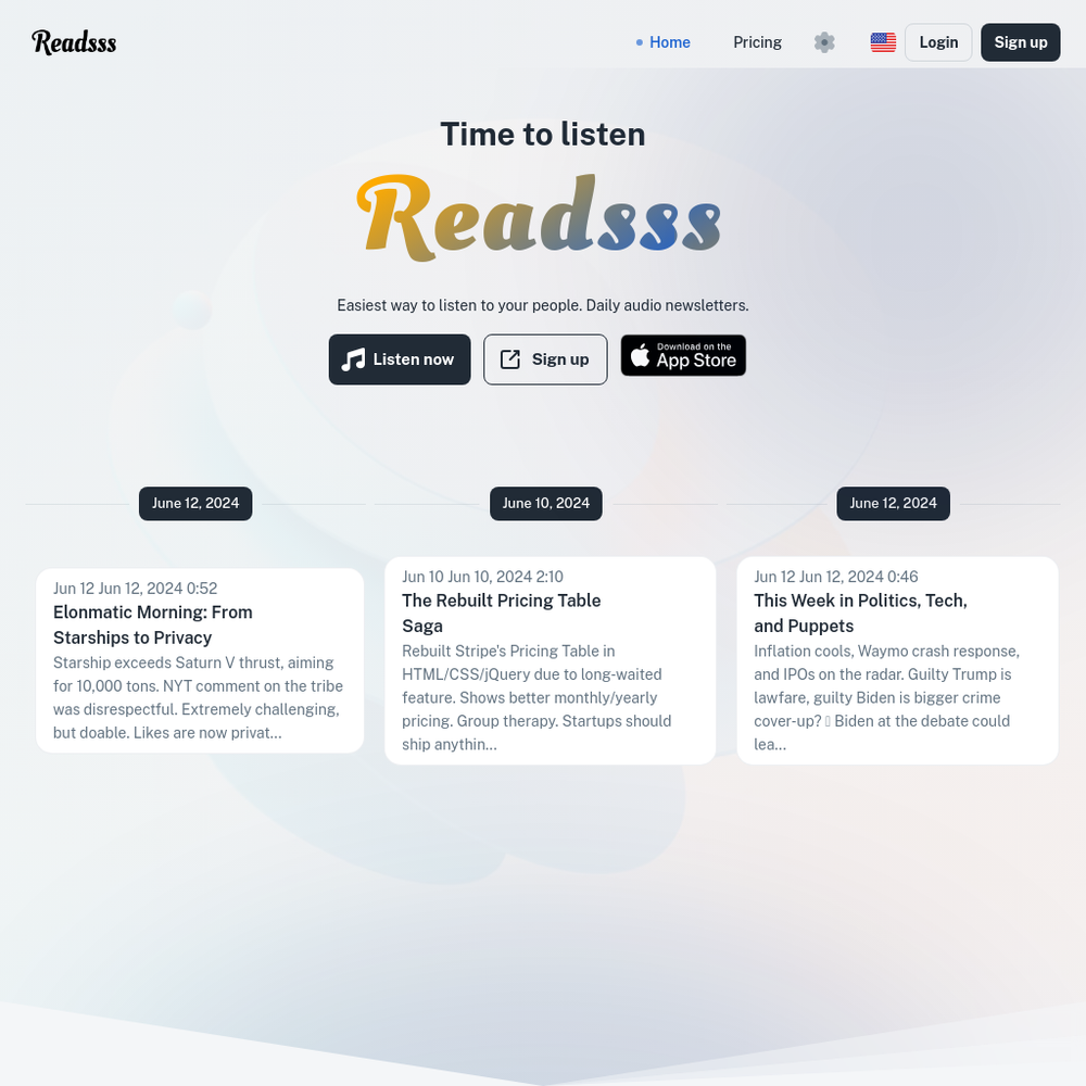 Readsss website screenshot Readsss website screenshot