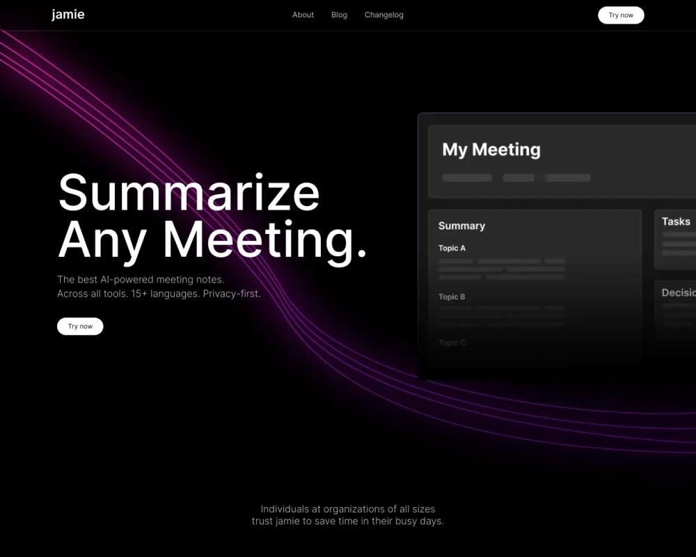 Jamie website screenshot Jamie website screenshot