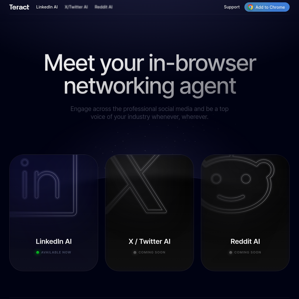 Teract website screenshot Teract website screenshot