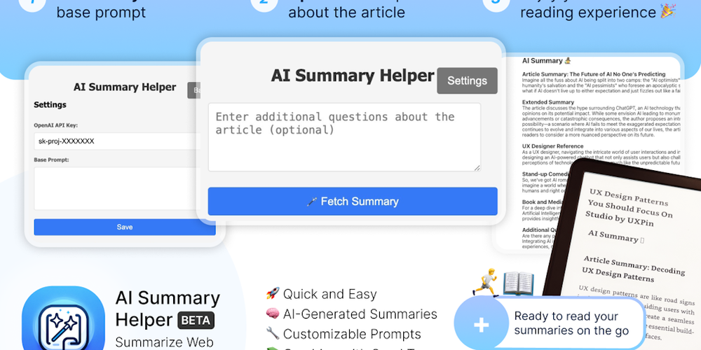 AI Summary Helper website screenshot AI Summary Helper website screenshot