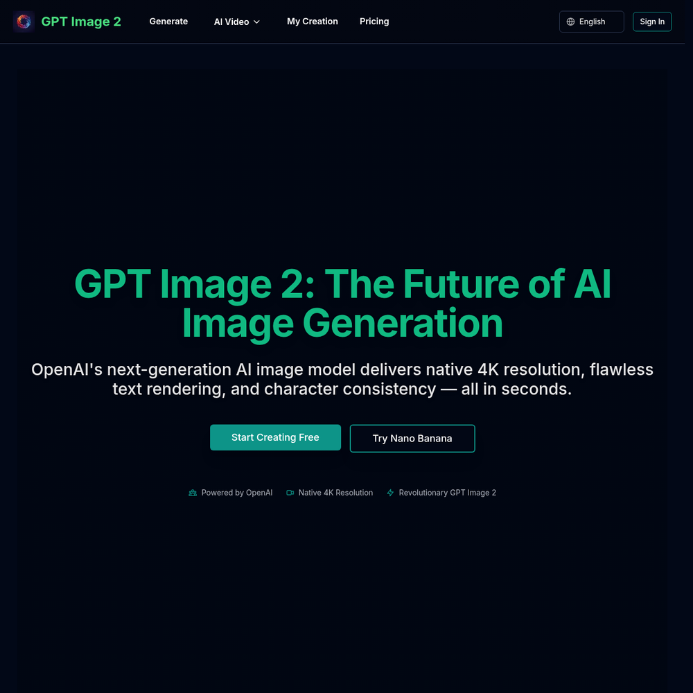 GPT Image 2 website screenshot GPT Image 2 website screenshot