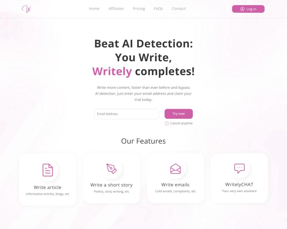 Writelyai website screenshot Writelyai website screenshot