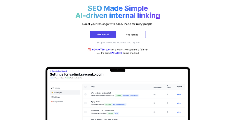 SEOJuice website screenshot SEOJuice website screenshot