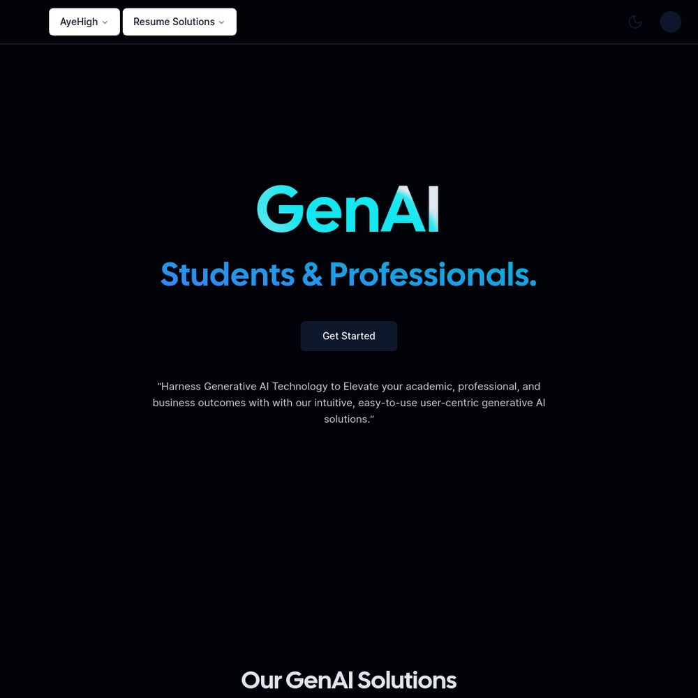 AyeHigh website screenshot AyeHigh website screenshot