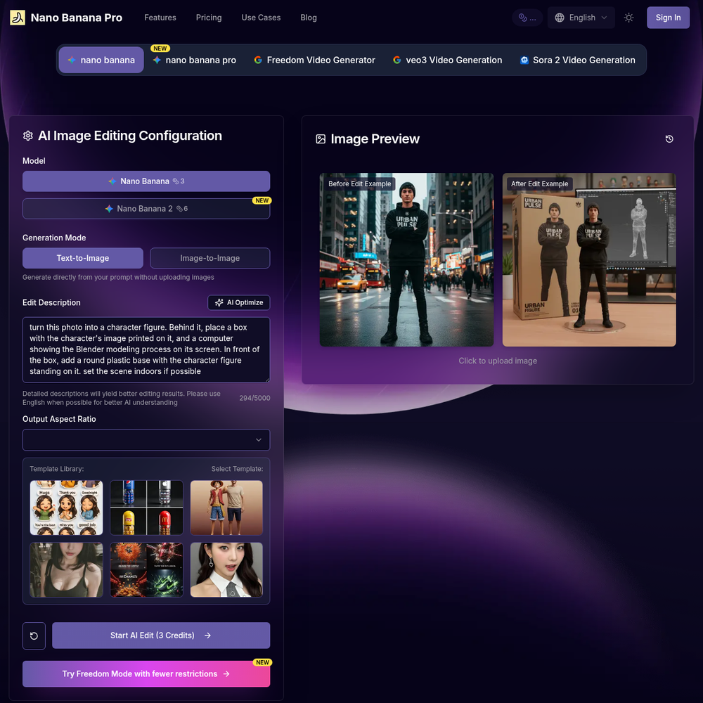 Nano Banana Pro website screenshot Nano Banana Pro website screenshot