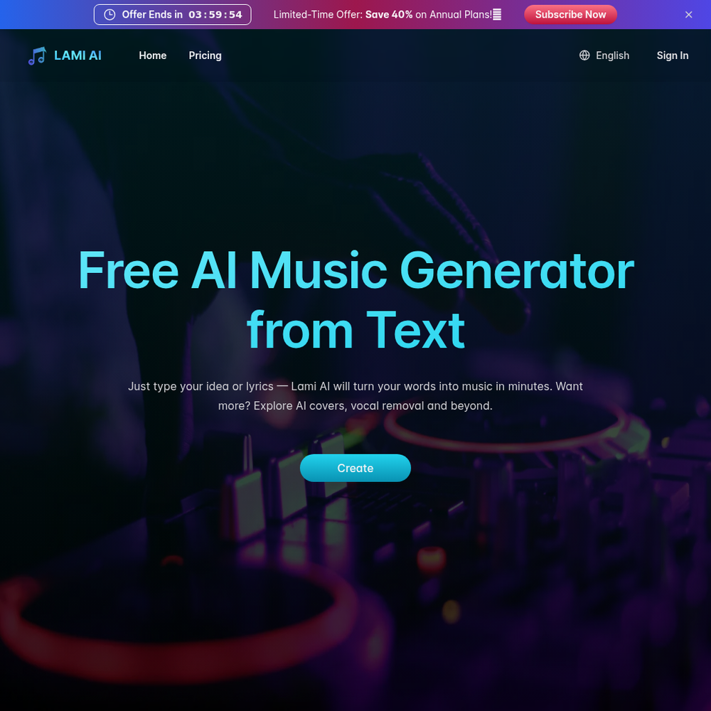 Lami AI website screenshot Lami AI website screenshot