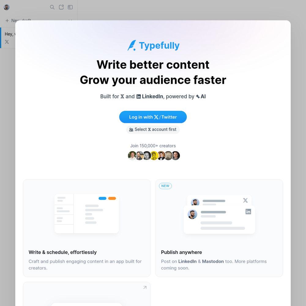 Typefully website screenshot Typefully website screenshot